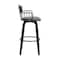 Armen Living Willow 25.5" Swivel Black Wood Counter Stool in Gray Faux Leather with Black Metal LCWIBABLKGRY26 - alternate 5